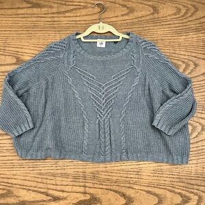 Cabi Cable Knit Blue Sweater